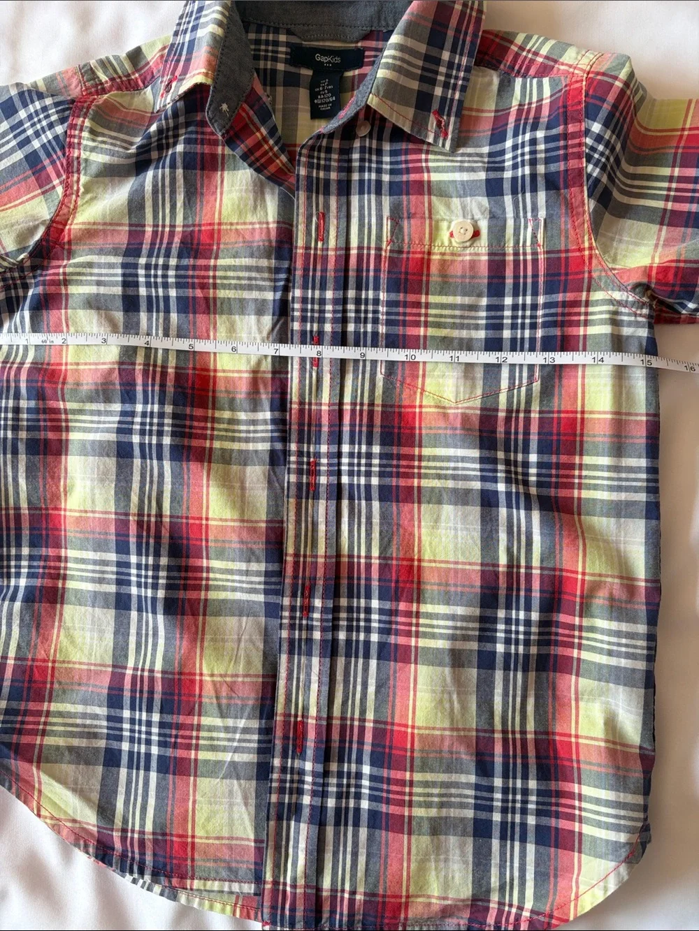 GAP Red, Navy & Yellow Plaid Button-Down Shirt